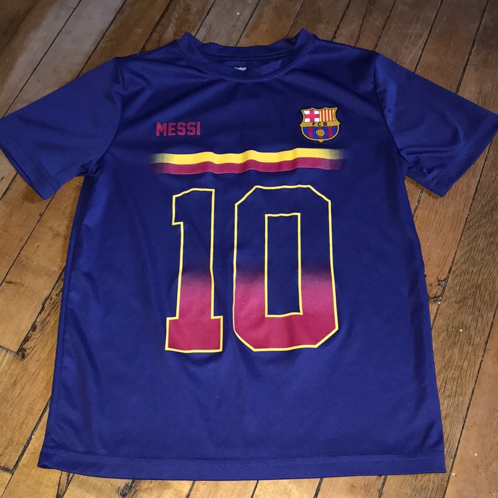 Kids FC Barcelona-Inspired‎ Blue Soccer Jersey with Messi Number 10